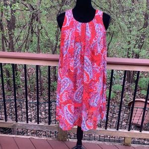 NWT Emma & Michelle sleeveless Red Paisley dress.   441